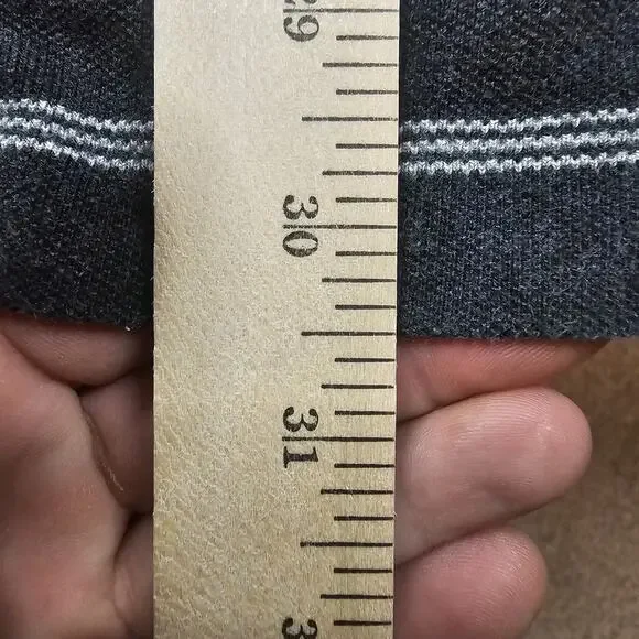 Vintage Polo Ralph Lauren Shirt Large Striped Gray Golf Preppy Casual Essential - Picture 8 of 8